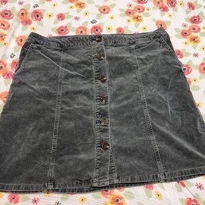 Maurices Charcoal Button-Down A-Line Skirt